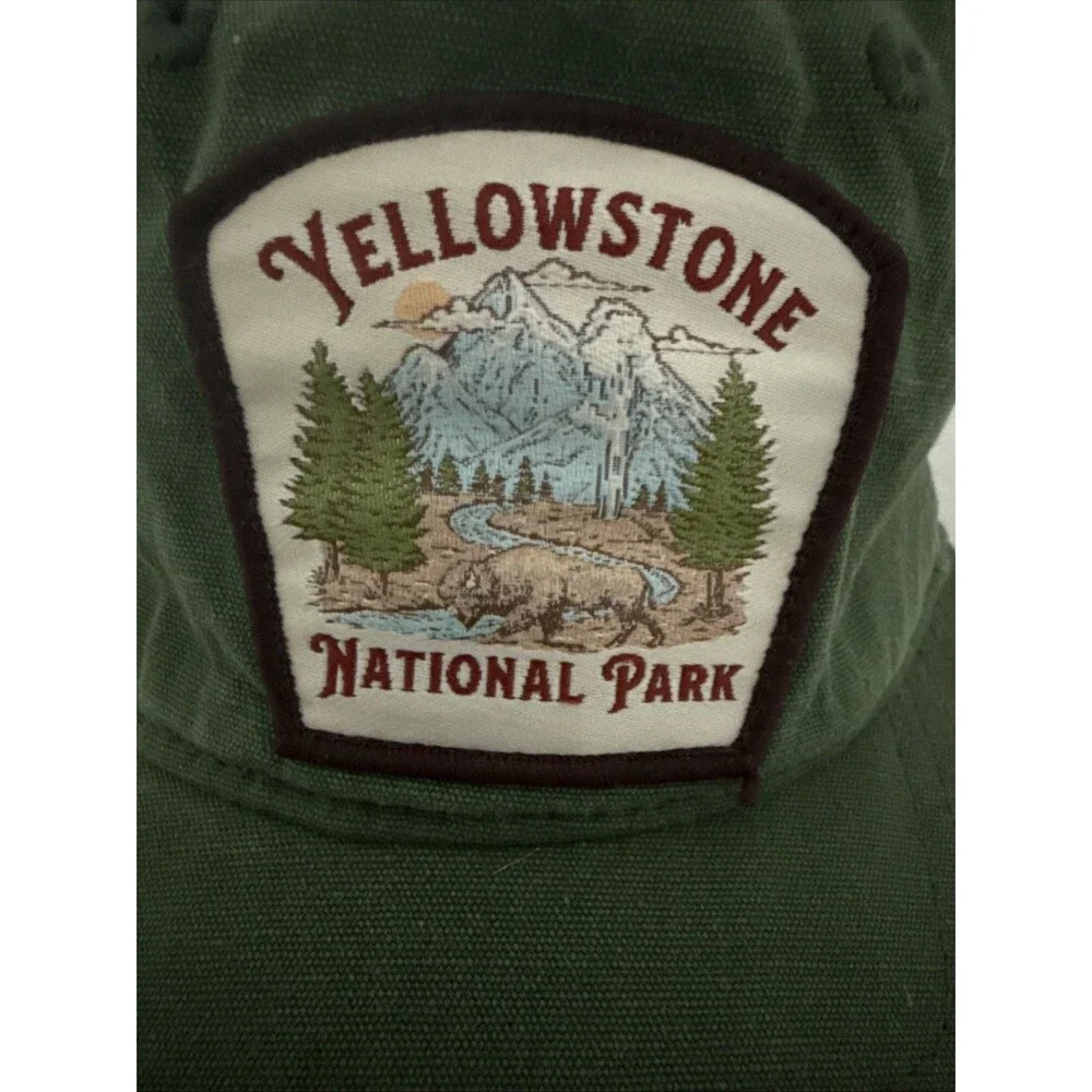 YELLOWSTONE PARK Men's HAT CAP WYOMING CKER TRUSNAPBACK GREEN VINTAGE Rope